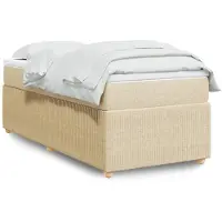 vidaXL Letto a molle con materasso crema 90x190 cm in tessuto