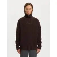 Selected Maglione A Mezza Cerniera Uomini Marrone XL