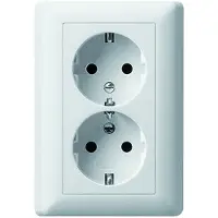 Gira inserto presa doppia System 55, Standard 55, E2, Event, Event clear, Event opaque, Esprit, ClassiX clean white (gl