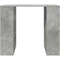vidaXL Scrivania , piano in cemento grigio, struttura in legno, 90 x 50 x 75 cm