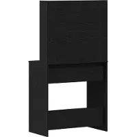 vidaXL Tavolino da trucco nero, finitura effetto legno di quercia, 74,5 x 40 x 141 cm