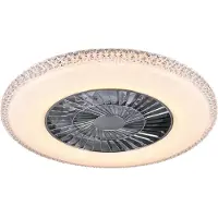 TRIO Leuchten Ventilatore a pale LED Harstad, telaio cristallo