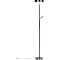 REALITY IMPORT Lampada da terra a LED, nichel opaco, dimmerabile, telecomando, H 183 cm