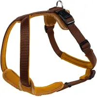 Hunter Harness Neoprene Imbracatura per cani (Bauchumfang 72-91 cm - Halsumfang 65 cm, brown/ karamell)