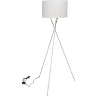 vidaXL Lampada da terra con stelo bianco 139 cm