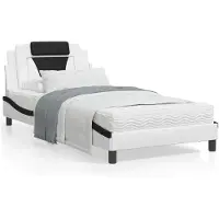 vidaXL Giroletto con testiera bianco e nero 100x200 cm in ecopelle