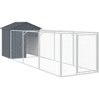 vidaXL Cuccia per cani con tetto antracite 117x405x123 cm Acciaio zincato