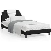 vidaXL Giroletto con testiera bianco e nero 100x200 cm in ecopelle