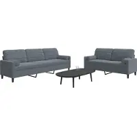 vidaXL Set di divani a 2 pezzi con cuscini e imbottiture in velluto grigio scuro