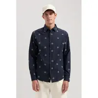 Dstrezzed Ds_thomas Jacquard Shirt Collegiate Blue Taglia: XXL | Maglie a manica lunga Outlet | Uomo | Blu