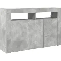 vidaXL Credenza in grigio cemento 116 x 30 x 75 cm in materiale derivato dal legno