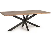GINER Y COLOMER Tavolo da pranzo Victoria in legno di acacia, 76 cm x 200 cm x 100 cm