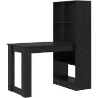 vidaXL Scrivania nera con finitura effetto legno noce, realizzata in materiale composito
