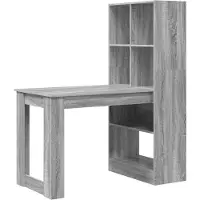 vidaXL Scrivania , superficie in legno effetto Sonoma grigio, 122 x 67 x 145 cm
