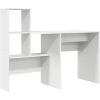 vidaXL Scrivania bianca in legno composito, dimensioni 131,5 x 50 x 106,5 cm