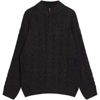 French Connection Half Zip Cable Charcoal Mel Taglia: S | Maglioni a maglia Outlet | Uomo | Nero