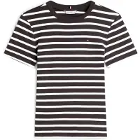 Tommy Hilfiger Slim Cody Crew Neck Ss Black/ecru Taglia: XS | Maglie Sportivi Outlet | Donna | Nero