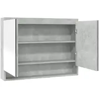 vidaXL Armadio a specchio per bagno 80x15x60 cm MDF grigio cemento