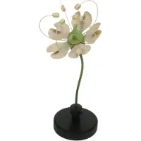 Meander , vaso botanico con fiore, colore crema, diametro 13 cm, altezza 30,5 cm