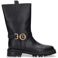 Twinset per donna. 252TCP192 stivali da motociclista in pelle nera (38), Nero, Basso, Nessuno, Casual