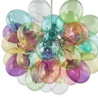 LUCANDE Lampada a sospensione Diborah, Ø 50 cm, colorata, vetro, G9