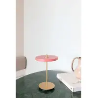 UMAGE Lampada LED da tavolo ricaricabile Asteria Move, rosa/ottone, 31 cm