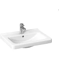 Jika Cubito - Lavabo 650x485 mm, con sfioratore, con foro per rubinetto, Perla, bianco H8104241001041