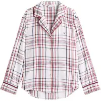 Tommy Hilfiger Gift Loose Flnl Shirt Set City Plaid Ivory Silk Taglia: XS | Maglie a manica lunga Outlet | Donna | Bianco