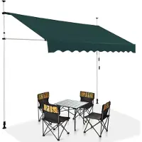 Costway Tenda da sole telescopica e retrattile, Tenda parasole resistente ai raggi UV impermeabile 300 x 120 cm Verde