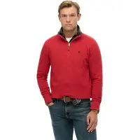 Superdry per uomo. M2014381A Felpa con mezza zip Preppy rosso (S), Casual, Cotone