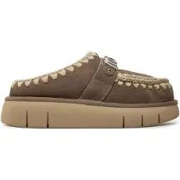 Mou per donna. MU.FW531001A Bounce clog suede - letter logo (37), Pelle, 3 a 5cm, Nessuno, Casual, Taupe