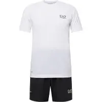 EA7 per uomo. 8NPV03_PNDDZ Set t-shirt e pantaloni Dynamic Athlete bianco e nero (L), Sportivo, Tennis / Paddle tennis, Multisport, Polieste