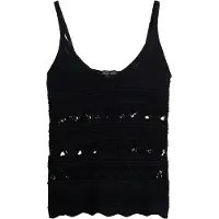 Superdry per donna. W6012031A Top all'uncinetto nero (S), Casual, Cotone, Senza maniche / cinghie