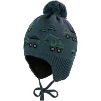 Maximo Mini Boys' Beanie with Pompom and Ribbon Berretto Bambini (49-51 cm, blu)