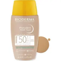 Bioderma Photoderm Nude Touch Mineral SPF 50+ Fluido tonico pelli miste e grasse 40 ml Oro — Fluido tonico solare