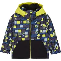 Quiksilver - Giacca da sci/snowboard - Little Mission Kids Jacket 3D Checker Yellow Plum in Pelle - Taglia Bambino 6-7 a - Giallo