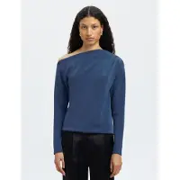 Selected Top Off-shoulder Donne Blu M