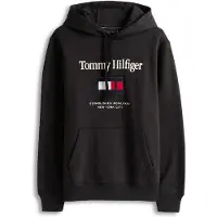 Tommy Hilfiger Tommy Embroidered Flag Hoodie Black Taglia: S | Maglioni a maglia Outlet | Uomo | Nero