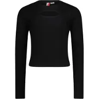 Vingino Girls G-basic-rib Detail T-shirt Deep Black Taglia: 4 | Camicie Outlet | Unisex | Nero