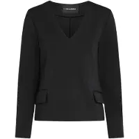 Karl Lagerfeld Metal Detail V Neck Sweatshirt Black Taglia: S | Maglie a manica lunga Outlet | Donna | Nero