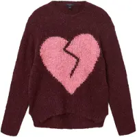 AllSaints Luvheart Crew Oxblood Red/pink Taglia: M | Maglioni a maglia Outlet | Donna | Rosso