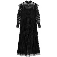 AllSaints Cavarly Ls Maxi Dres Lace Black Taglia: 4 | Maxi abiti Outlet | Donna | Nero