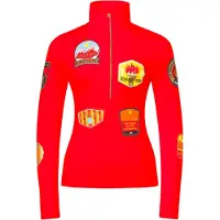 Goldbergh - Top layer tecnico da donna con collo alto - Triumph Flame per Donne in Poliestere Riciclato - Taglia M - rosso
