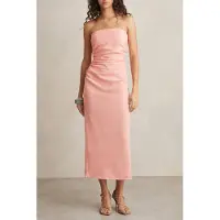 Reiss Ruched Dress Pink Taglia: 8 | Abiti Midi Outlet | Donna | Rosa