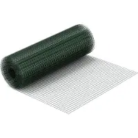 Wiltec Filo per voliere a 4 angoli di colore verde con maglia 12x12 mm, rotolo da 25 m e altezza 100 cm, in acciaio zincato