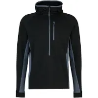 Stoic MerinoWaffleFleece320 NorrdalSt. 3/4 Zip Hoody Felpa di merino con cappuccio Uomo (L, nero)