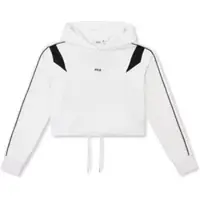 FILA Rivoli Relaxed Cropped Graphic Hoodie Bright White-black Taglia: XS | Felpe con cappuccio Outlet | Donna | Bianco