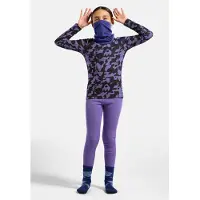 Odlo Kid's BL Top Crew Neck L/S Active Warm Graphic Intimo sintetico Bambini (92, lilla/blu)