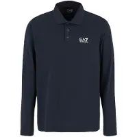 Emporio Armani per uomo. 8NPF15_PJVQZ Polo a maniche lunghe Core Identity in cotone elasticizzato blu scuro (S), Casual, Sportivo, Multisport, Manica l
