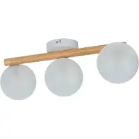 Licht-Erlebnisse Plafoniera vetro metallo G9 legno luce bianca 3 luci plafoniera moderna allungata
